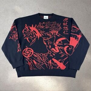 Sora CURSED ARTIST Sukuna + Nobara Jujutsu Kaisen Anime Knitted Sweater Sz 3XL